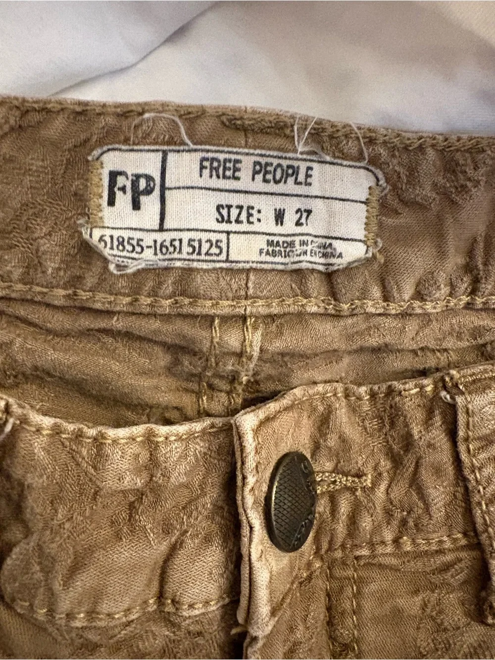 Free People Brown Patterned Skinny Pants